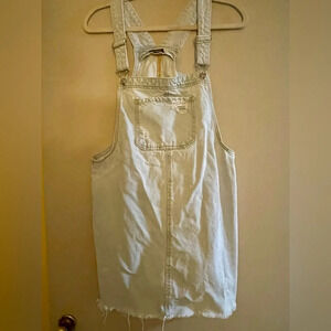 Wild Fable Overall Light Denim Raw Hem Distressed Skirt Size Large